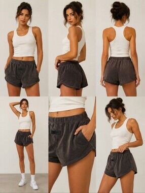 Fear of God Essentials Velour Lounge Shorts M Brown Bamboo Blend Relaxed Fit